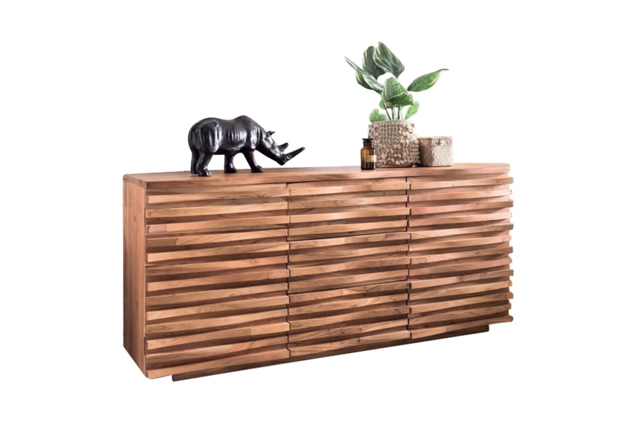 tinkaro Sideboard KUNO große Anrichte Akazie Design Kommode aus Holz