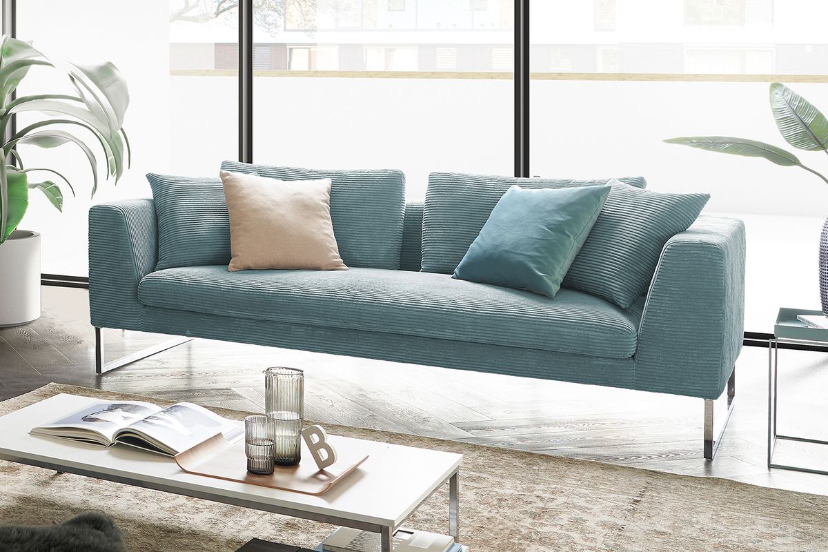 KAWOLA Sofa ARIAN Cord hellblau