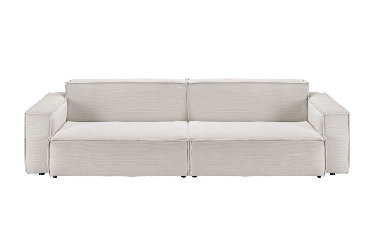 KAWOLA Sofa SAMU Feincord silber