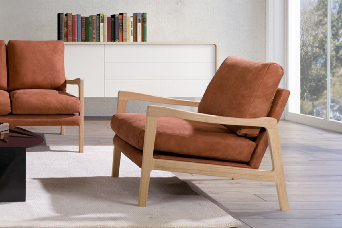 KAWOLA Sessel RODRIGUEZ Relaxsessel Leder orange