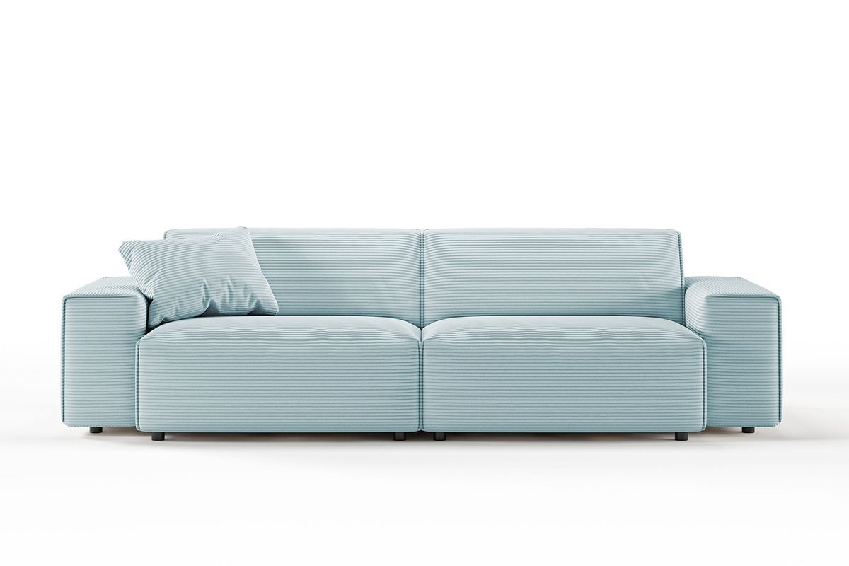 KAWOLA Sofa RANI 3-Sitzer Cord hellblau