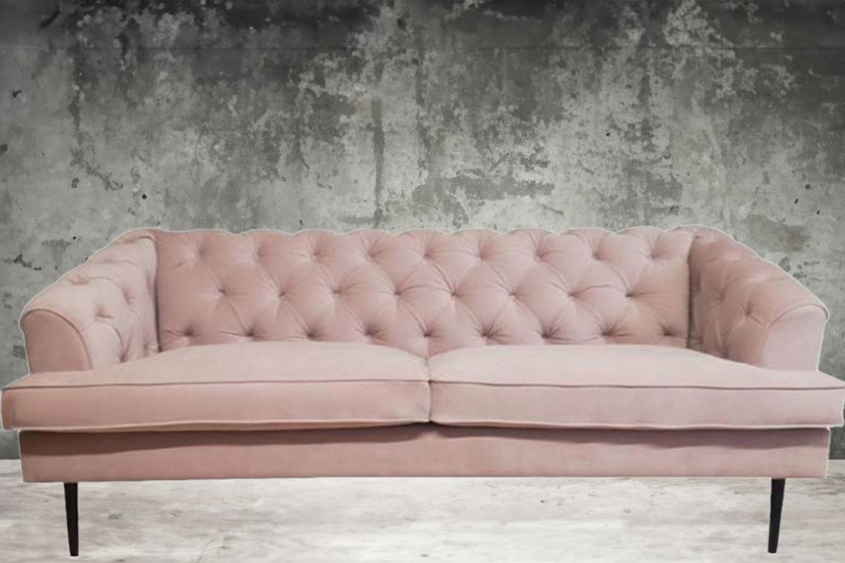 KAWOLA Sofa MIRA 3-Sitzer Stoff light rose