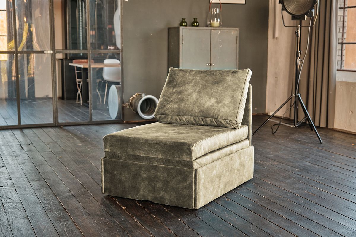 KAWOLA Schlafsessel DELLA Schlafsofa Sofa Velvet beige