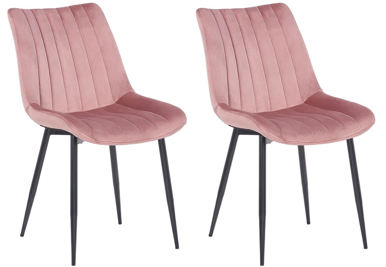 2er Set Stühle Rahden Samt pink