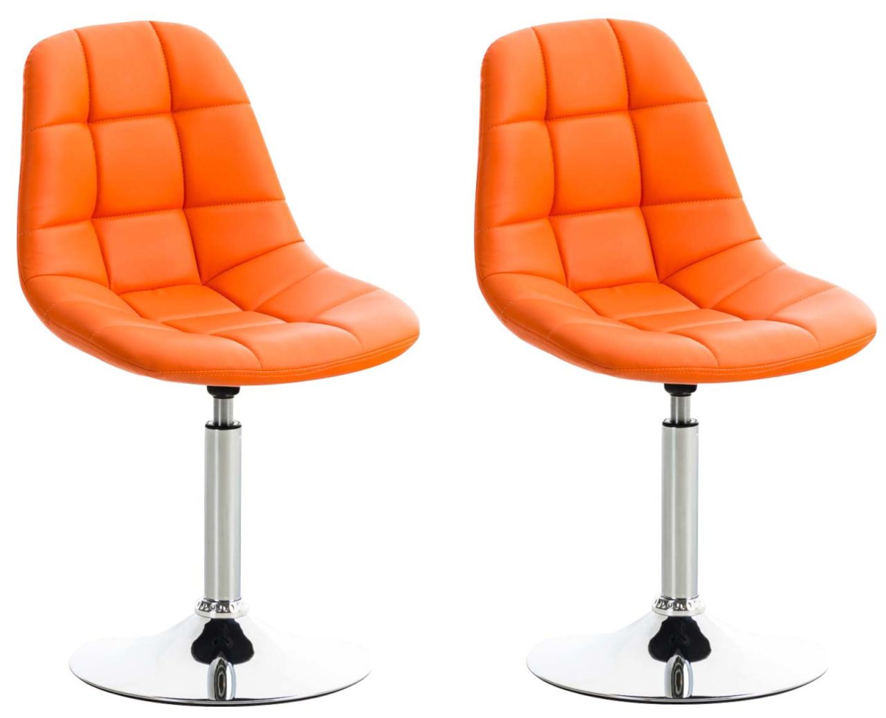 2er Set Stühle Emil Kunstleder orange