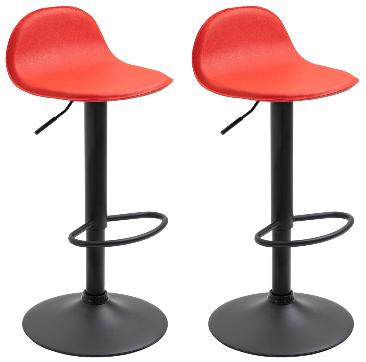 2er Set Barhocker Lana V2 schwarz rot