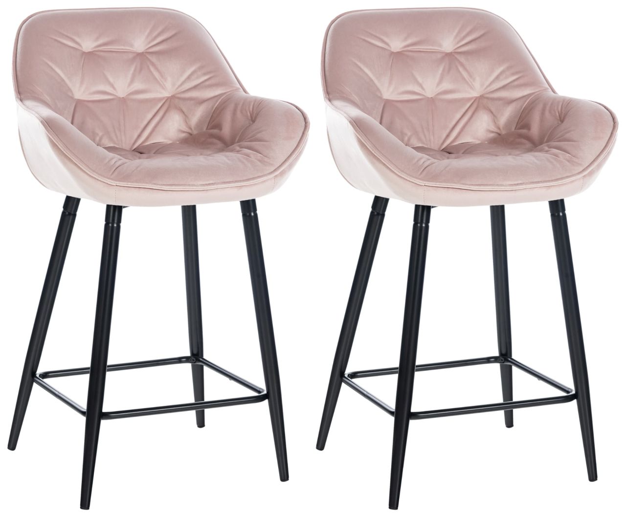 2er Set Barhocker Gibson Samt pink