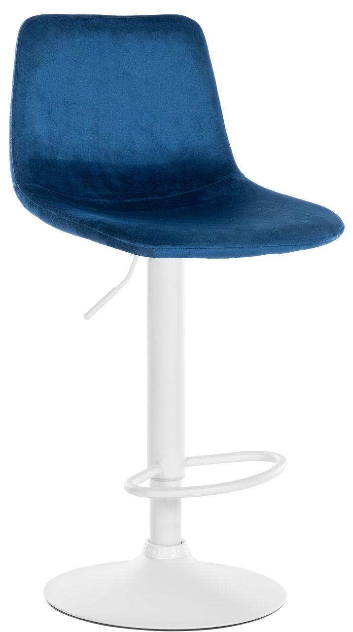 Barhocker Divo Samt Weiß blau