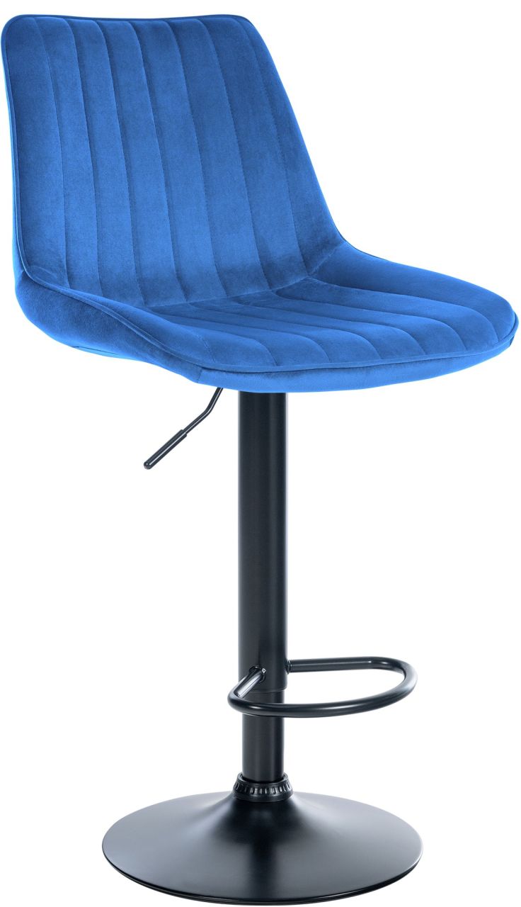 Barhocker Toni Samt schwarz blau