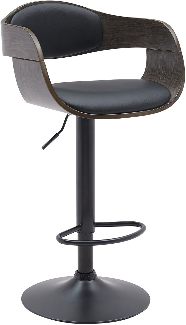 Barhocker Kingston B Kunstleder schwarz/grau