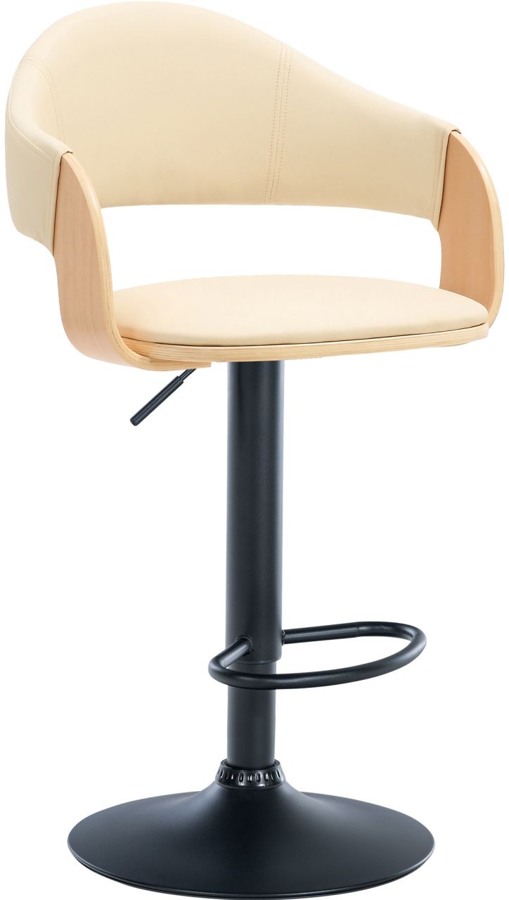 Barhocker Nilse Kunstleder schwarz natura/creme