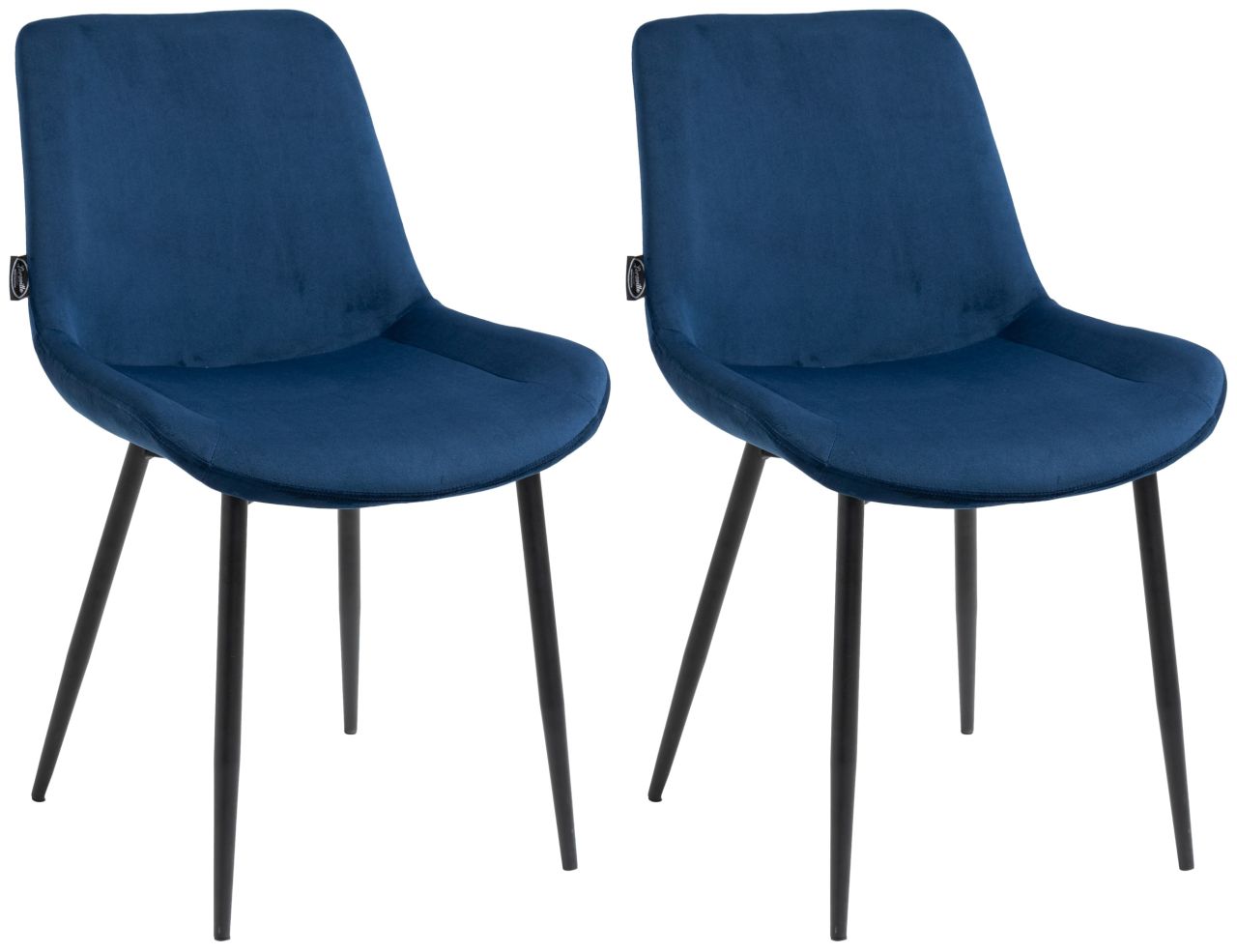 2er Set Esszimmerstühle Victoria Samt blau