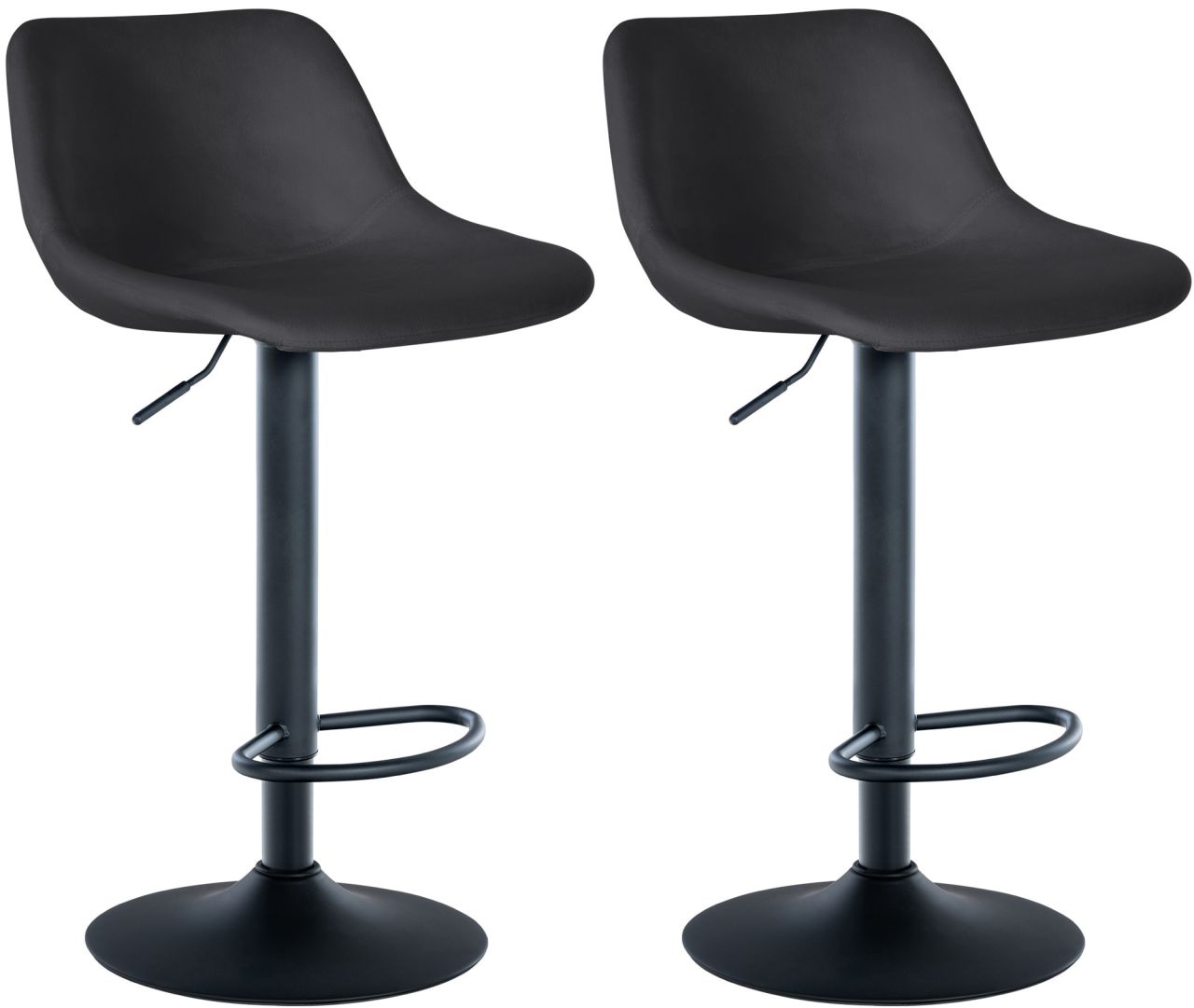 2er Set Barhocker Loft Samt schwarz