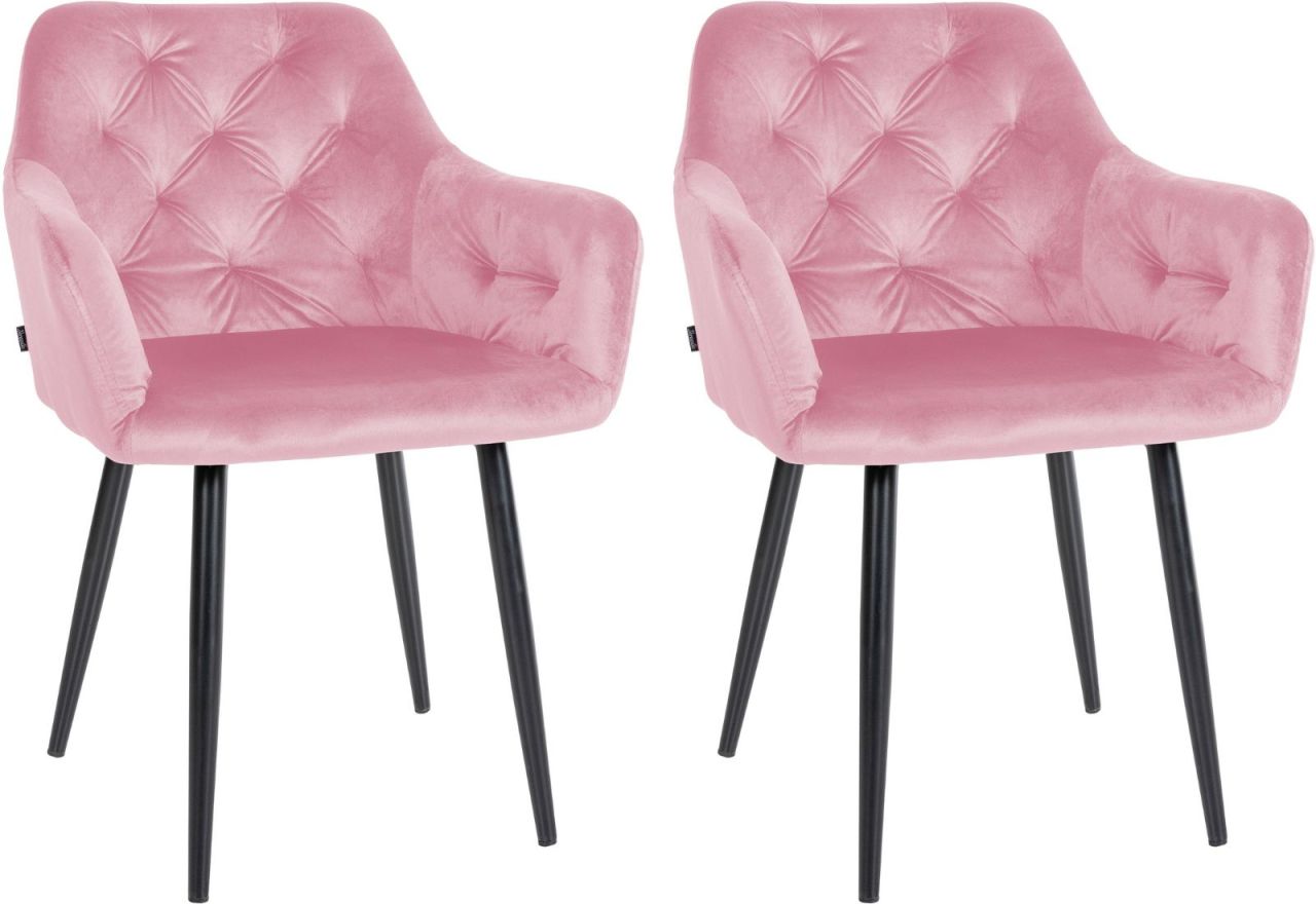 2er Set Esszimmerstühle Stanley Samt pink