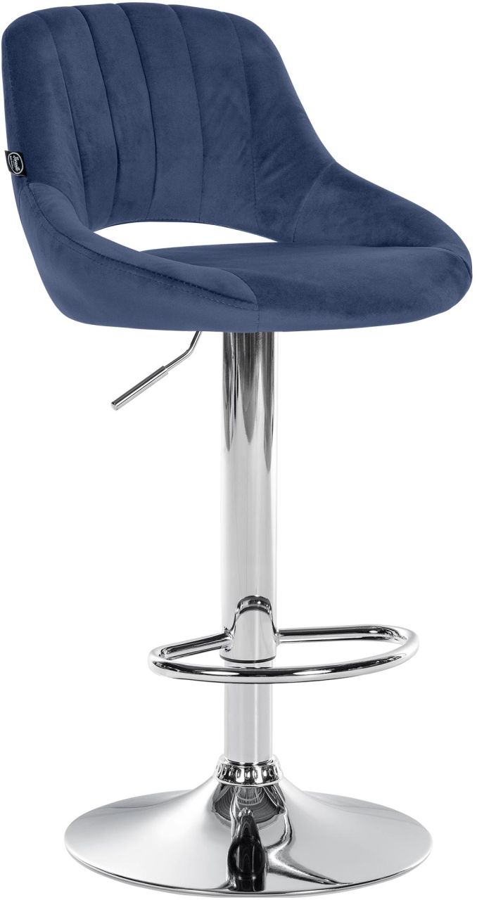 Barhocker Milet Samt chrom blau