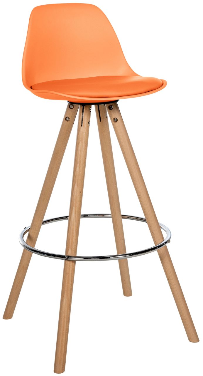 Barhocker Corbin Kunstleder Rund natura orange