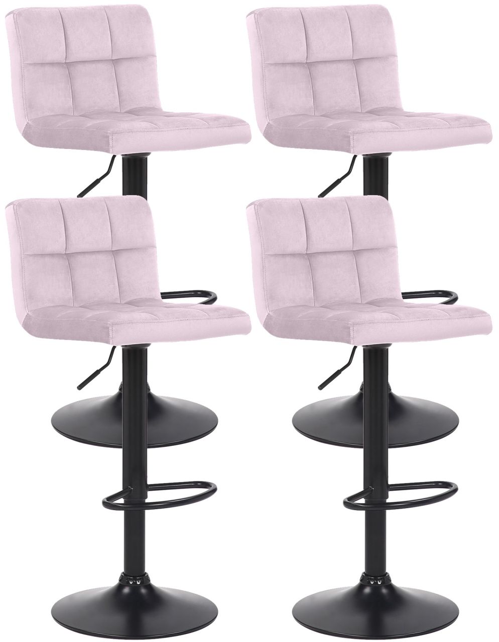 4er Set Barhocker Feni Samt rosa