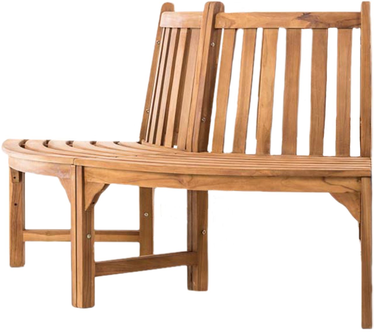 Baumbank Leming halbrund 250 cm teak