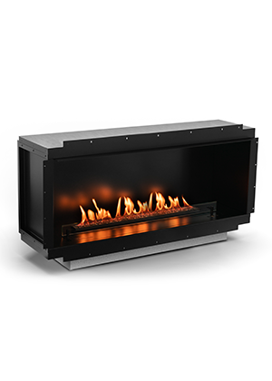 Planika Neo Fireplace mit BEV Automatikbrenner Holzdekoration Neo 1000