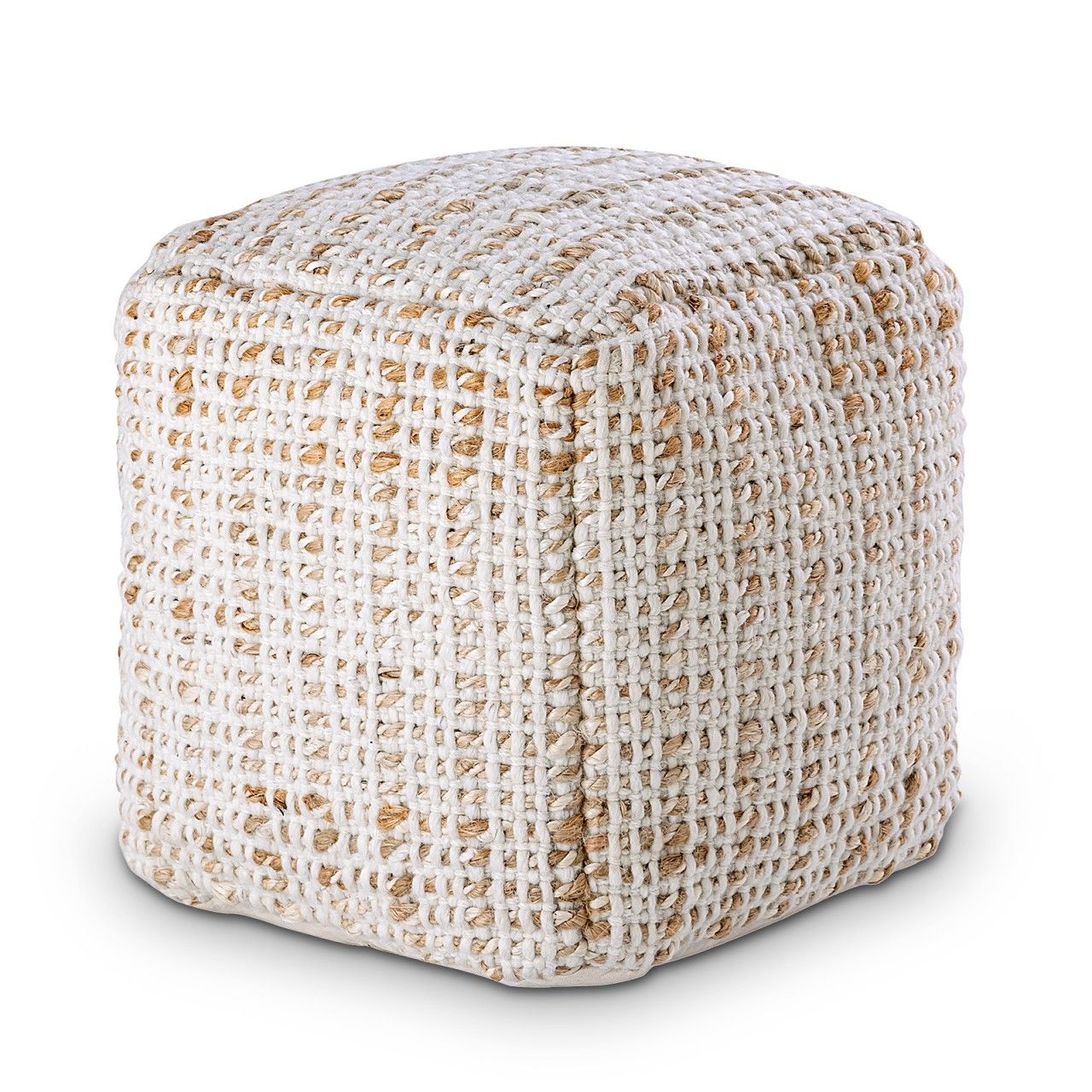 Sitzpouf quadratisch Sitzhocker Jute 45x45x45cm Deko Hocker natur Jutehocker Bodenkissen Fußhocker