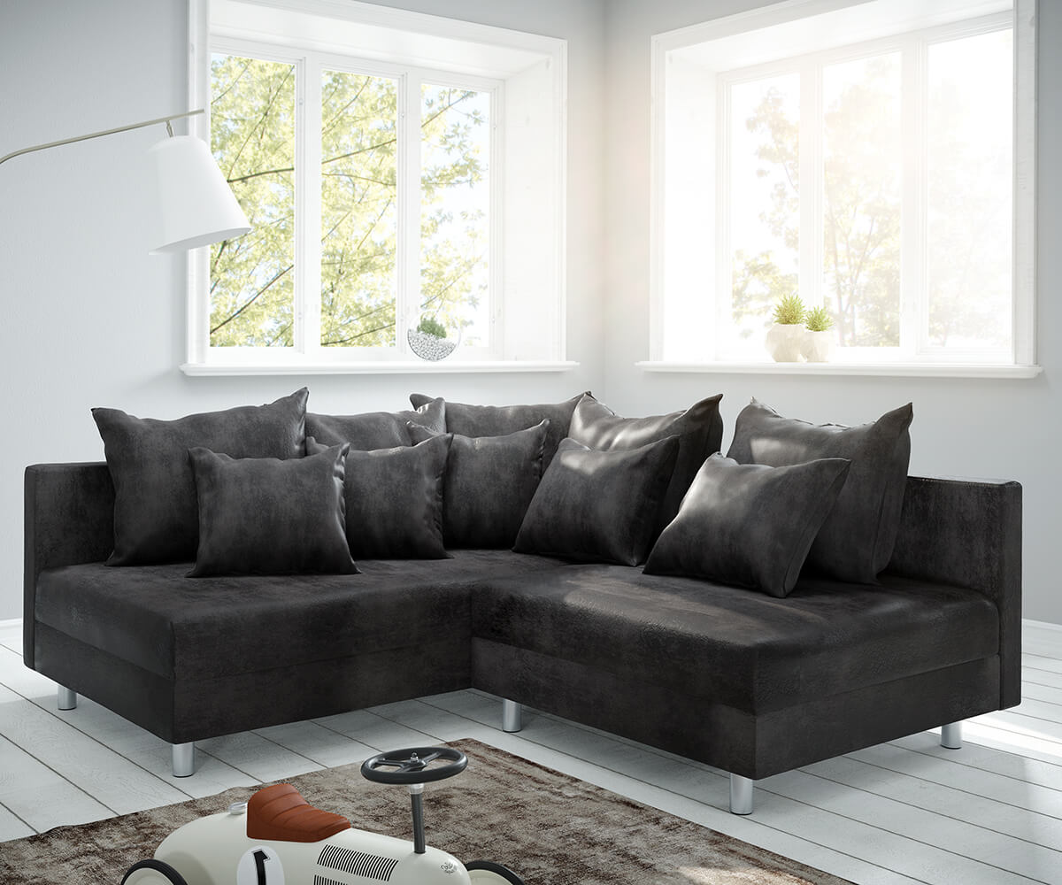 DELIFE Ecksofa Clovis Anthrazit Antik Optik Ottomane Links Modulsofa, Design Ecksofas, Couch Loft, Modulsofa, modular