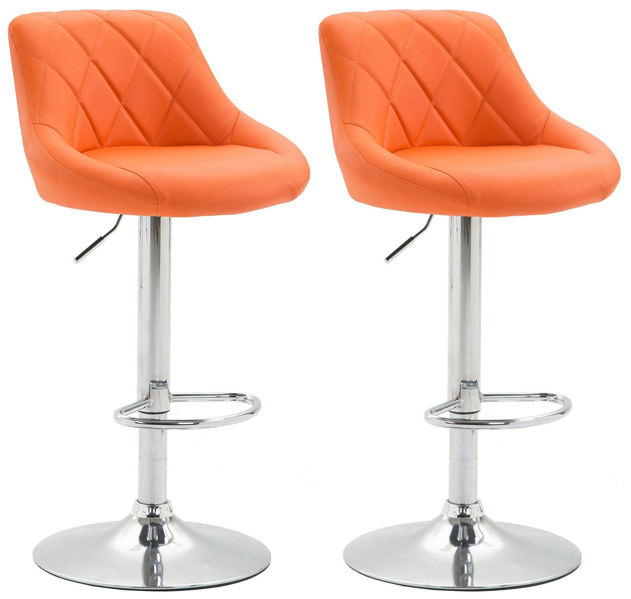 2er Set Barhocker Lazio Kunstleder orange