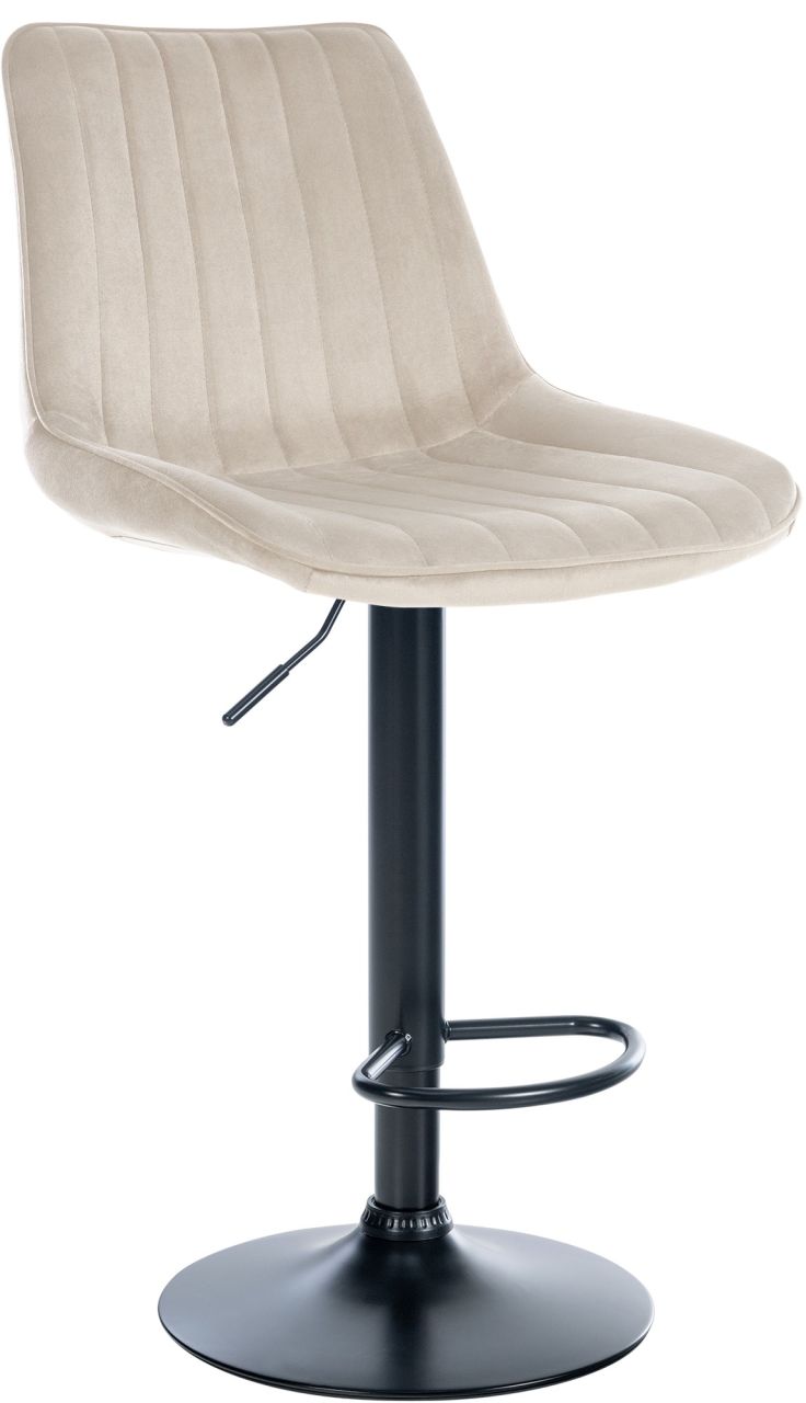 Barhocker Toni Samt schwarz creme