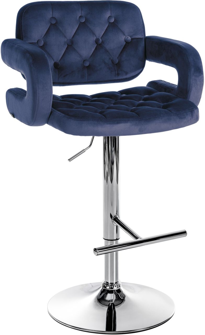 Barhocker Dublin Samt chrom blau