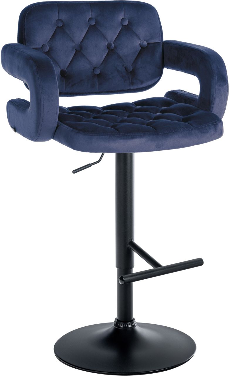 Barhocker Dublin Samt schwarz blau