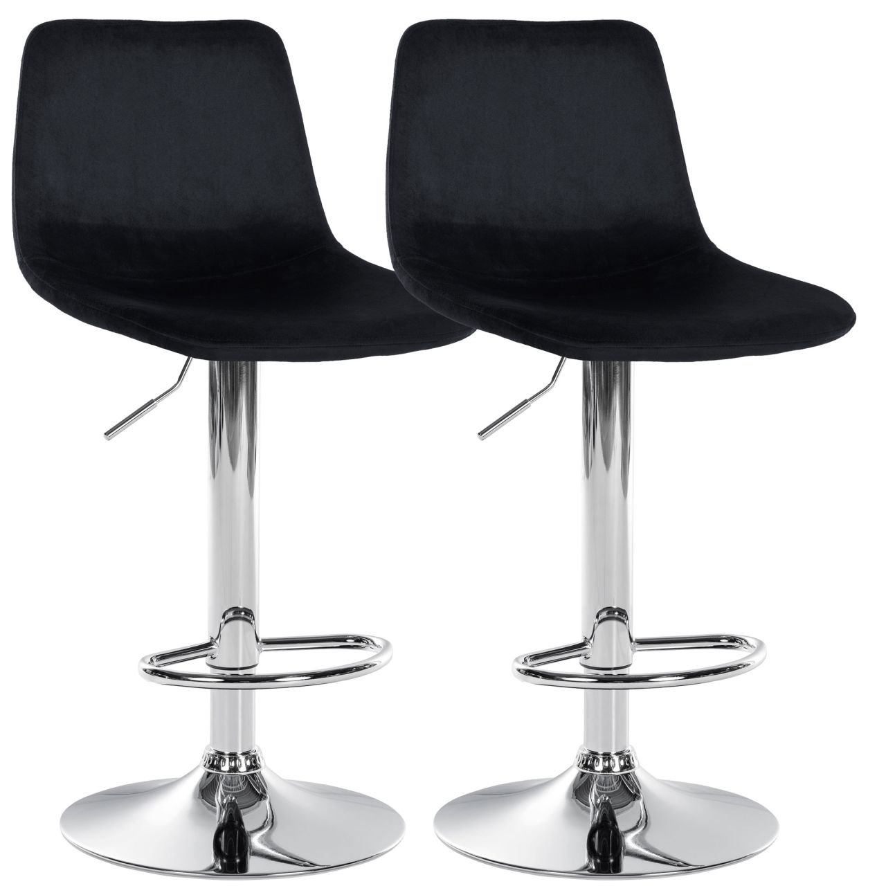 2er Set Barhocker Divo Samt Chrom schwarz