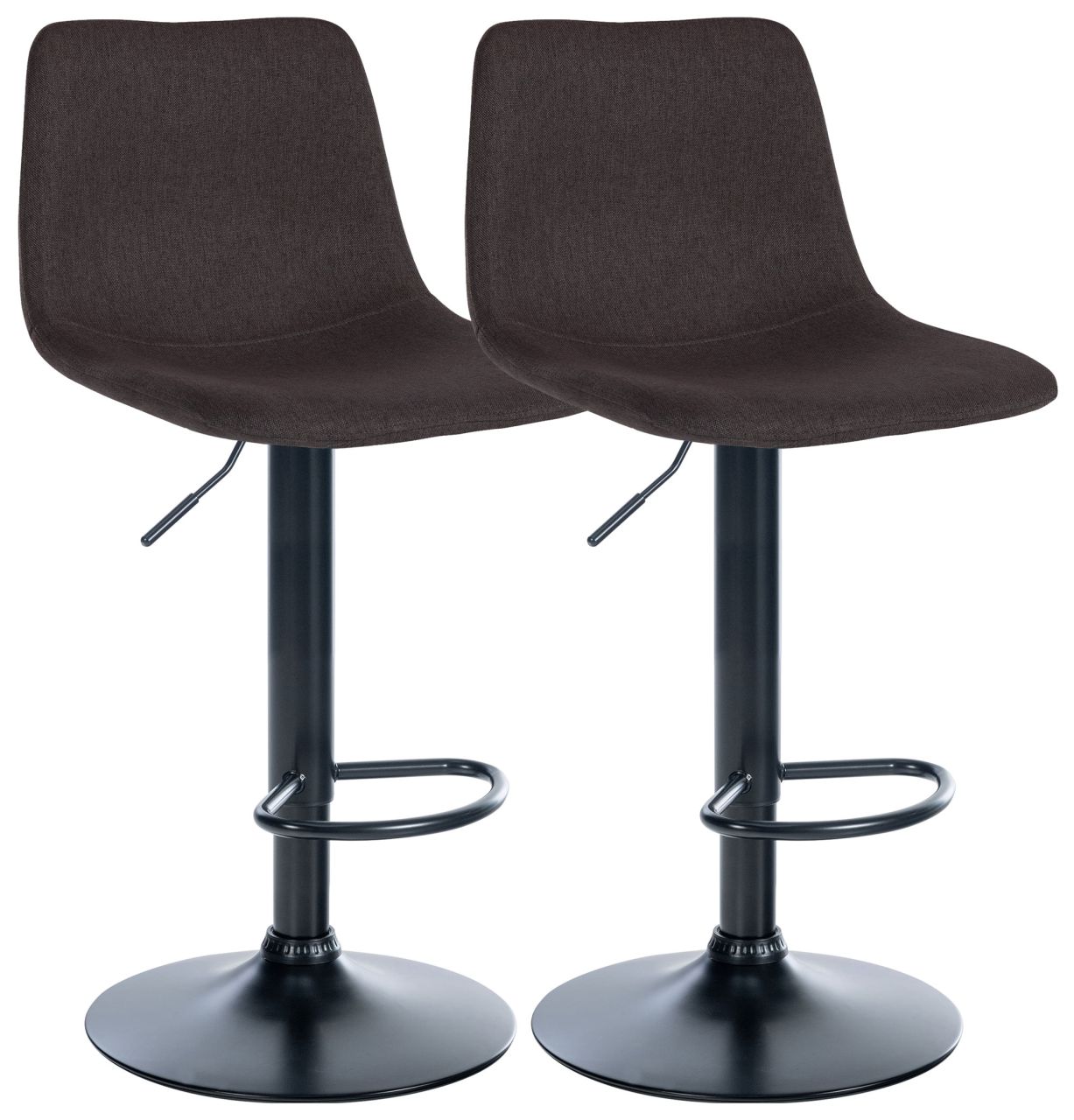 2er Set Barhocker Divo Stoff Schwarz taupe