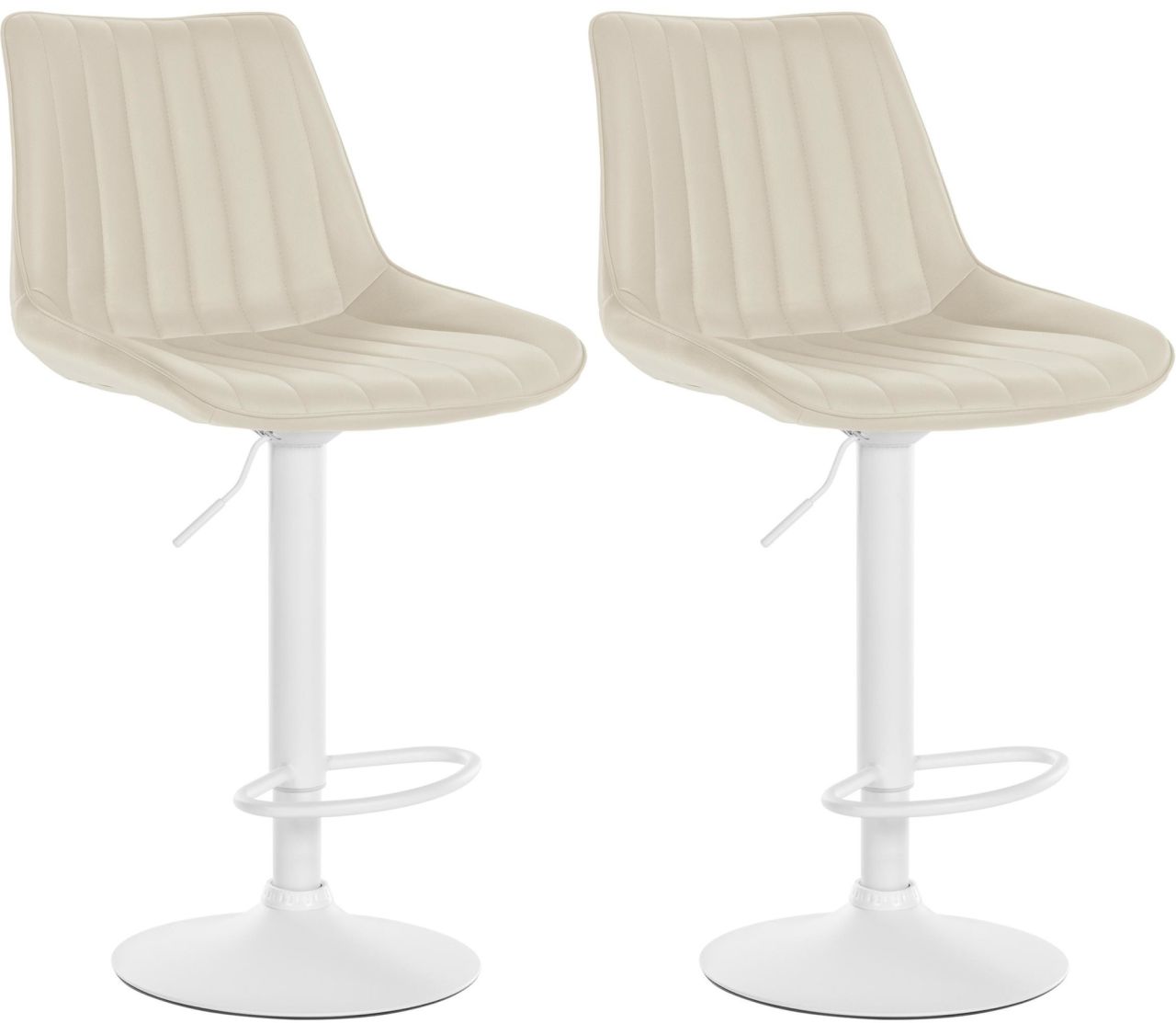 2er Set Barhocker Toni Kunstleder weiß creme