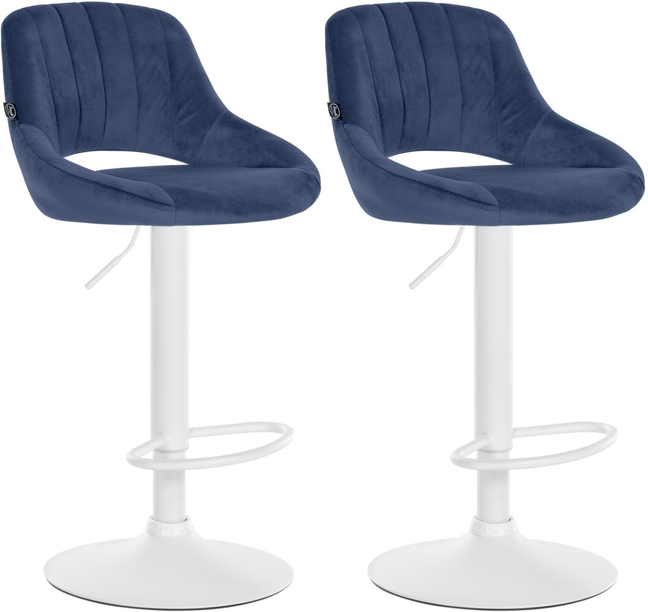 2er Set Barhocker Milet Samt W blau