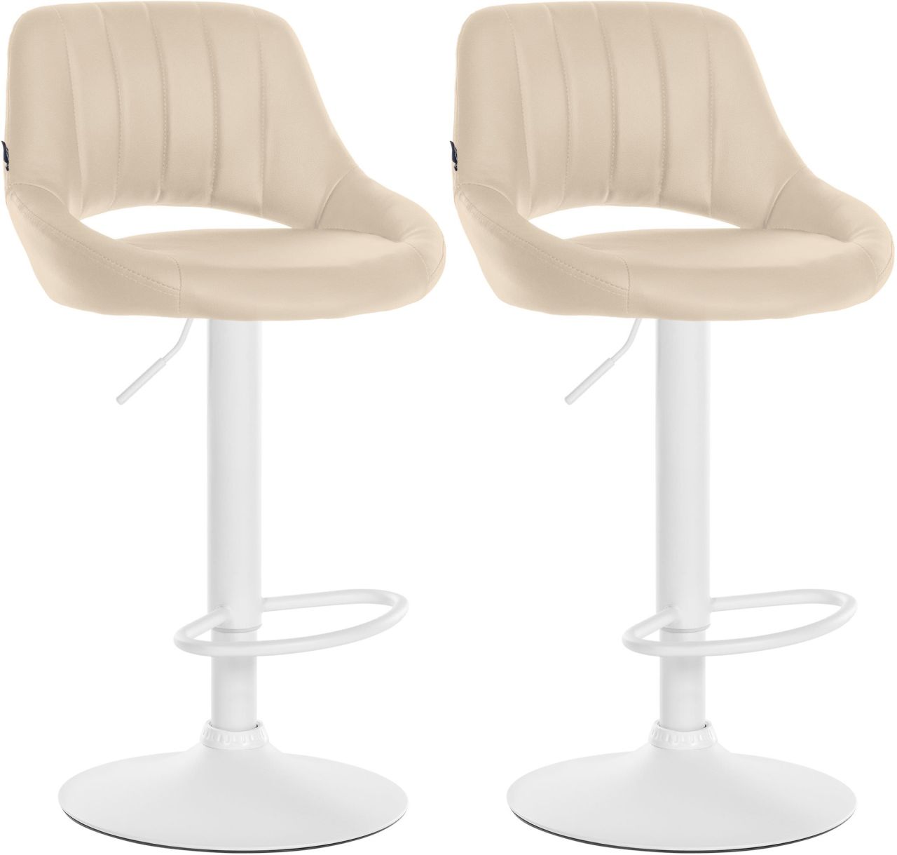 2er Set Barhocker Milet Kunstleder W creme