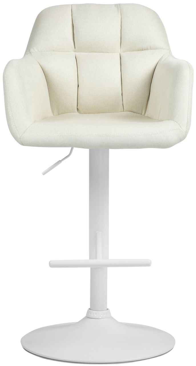 Barhocker Natoma Stoff weiß creme