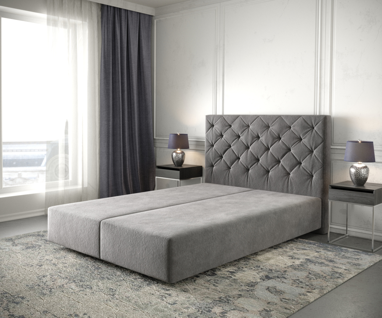 DELIFE Boxspringgestell Dream-Great 160×200 cm Mikrofaser Taupe, Bettgestelle