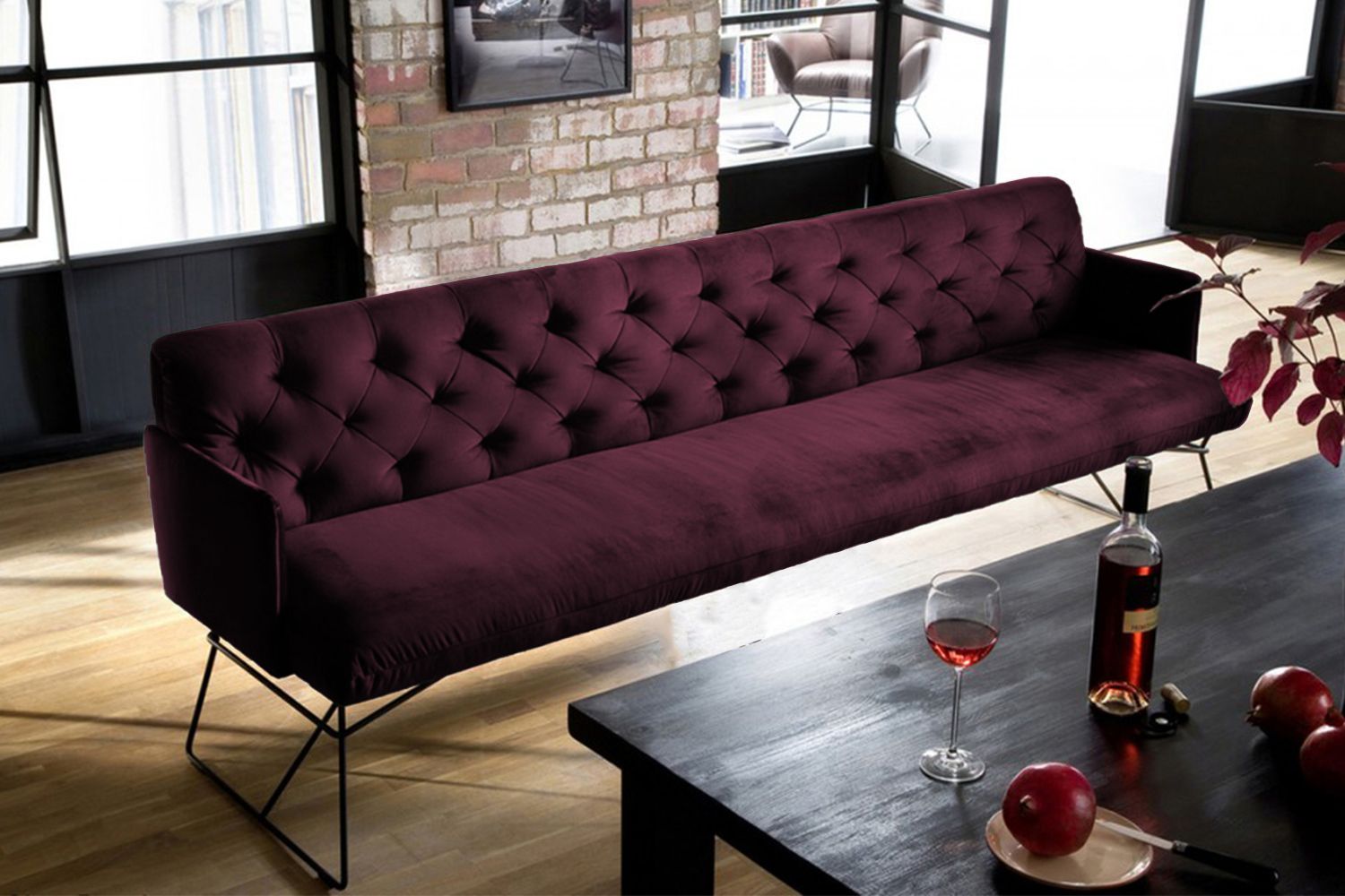 KAWOLA Esszimmerbank CHARME Velvet purple