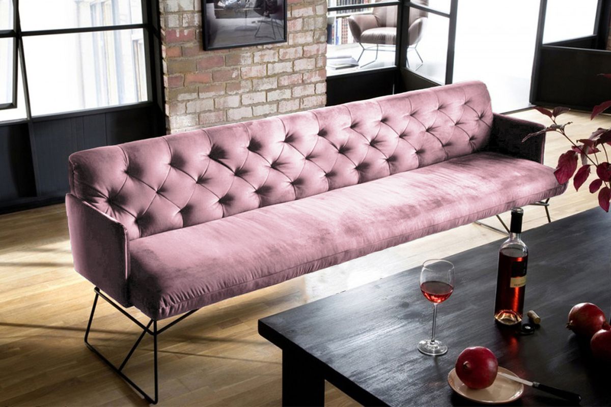 KAWOLA Esszimmerbank CHARME Velvet rosa