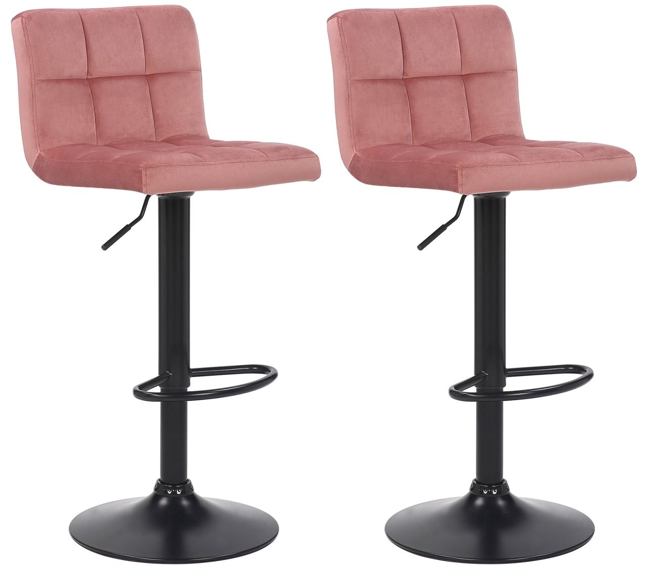 2er Set Barhocker Feni Samt pink