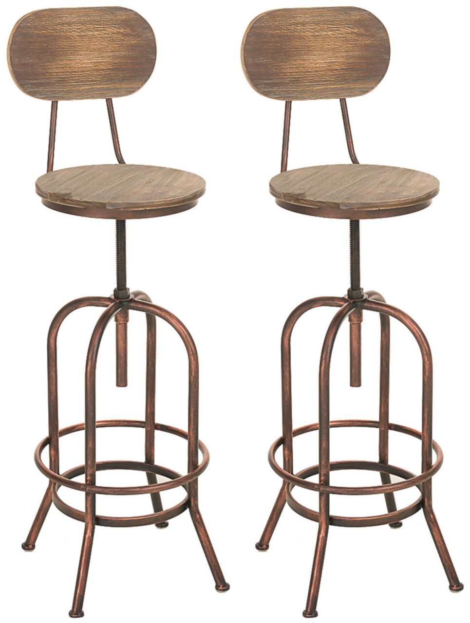 2er Set Barhocker Pino, Holz bronze