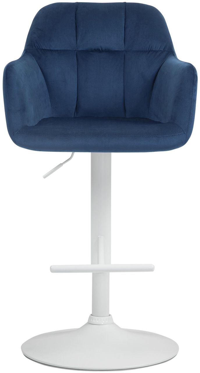 Barhocker Natoma Samt weiß blau