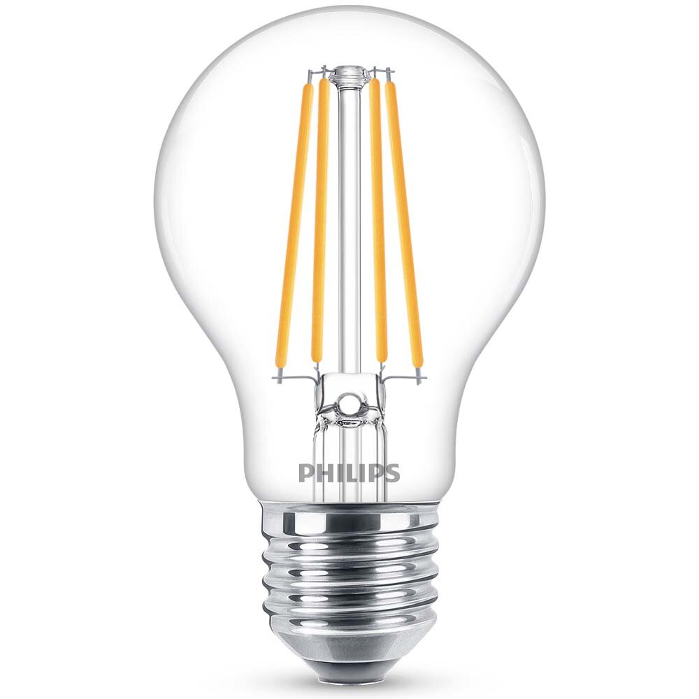 Philips LED Filament Lampe ersetzt 75W E27 Birne – A60 8,5W 1055lm 2700K Einerpack