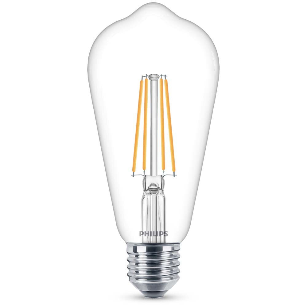 Philips LED Filament Lampe ersetzt 60W E27 ST64 Edisonform 7W 806lm 2700K Einerpack