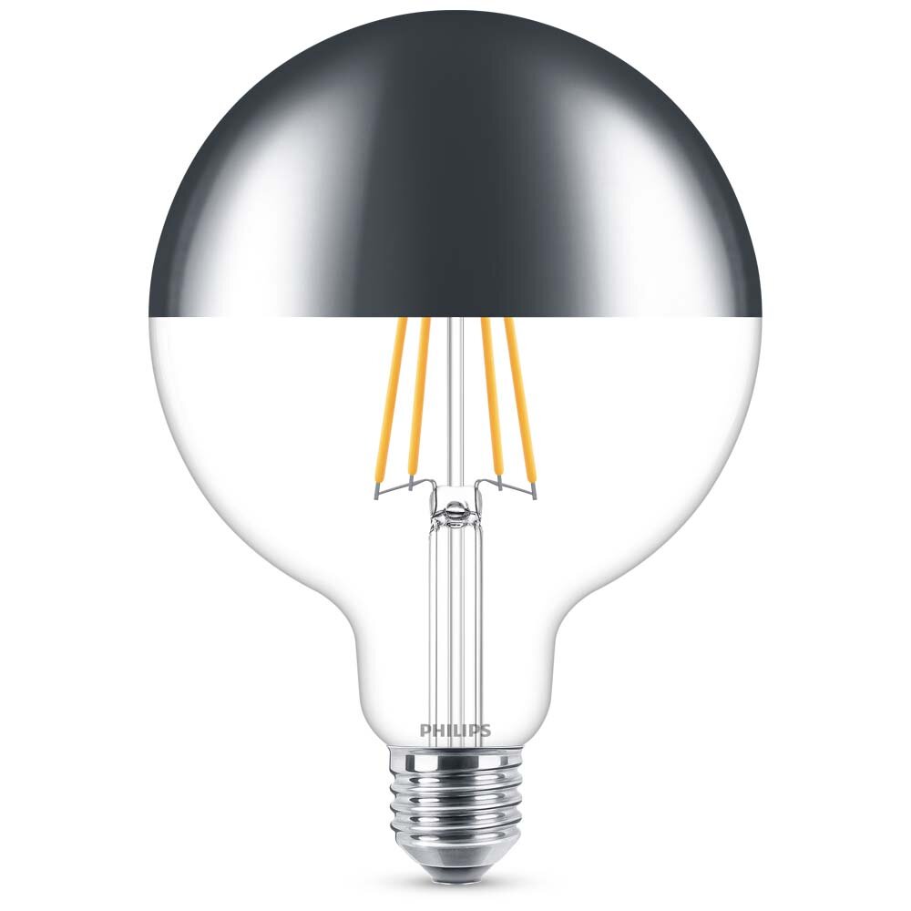 Philips LED Filament Lampe ersetzt 50W E27 Globe – G120 7,2W 650lm 2700K dimmbar Einerpack