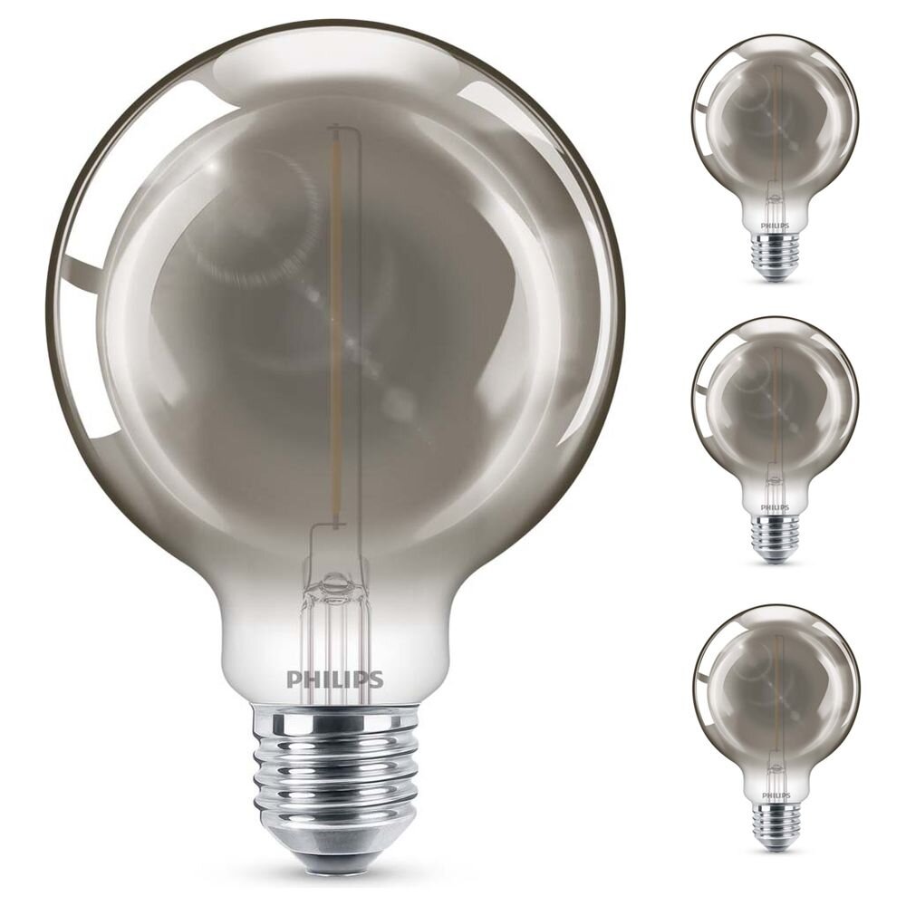 Philips LED Lampe ersetzt 11W, E27 Globe G93, grau, warmweiß, 115 Lumen, nicht dimmbar