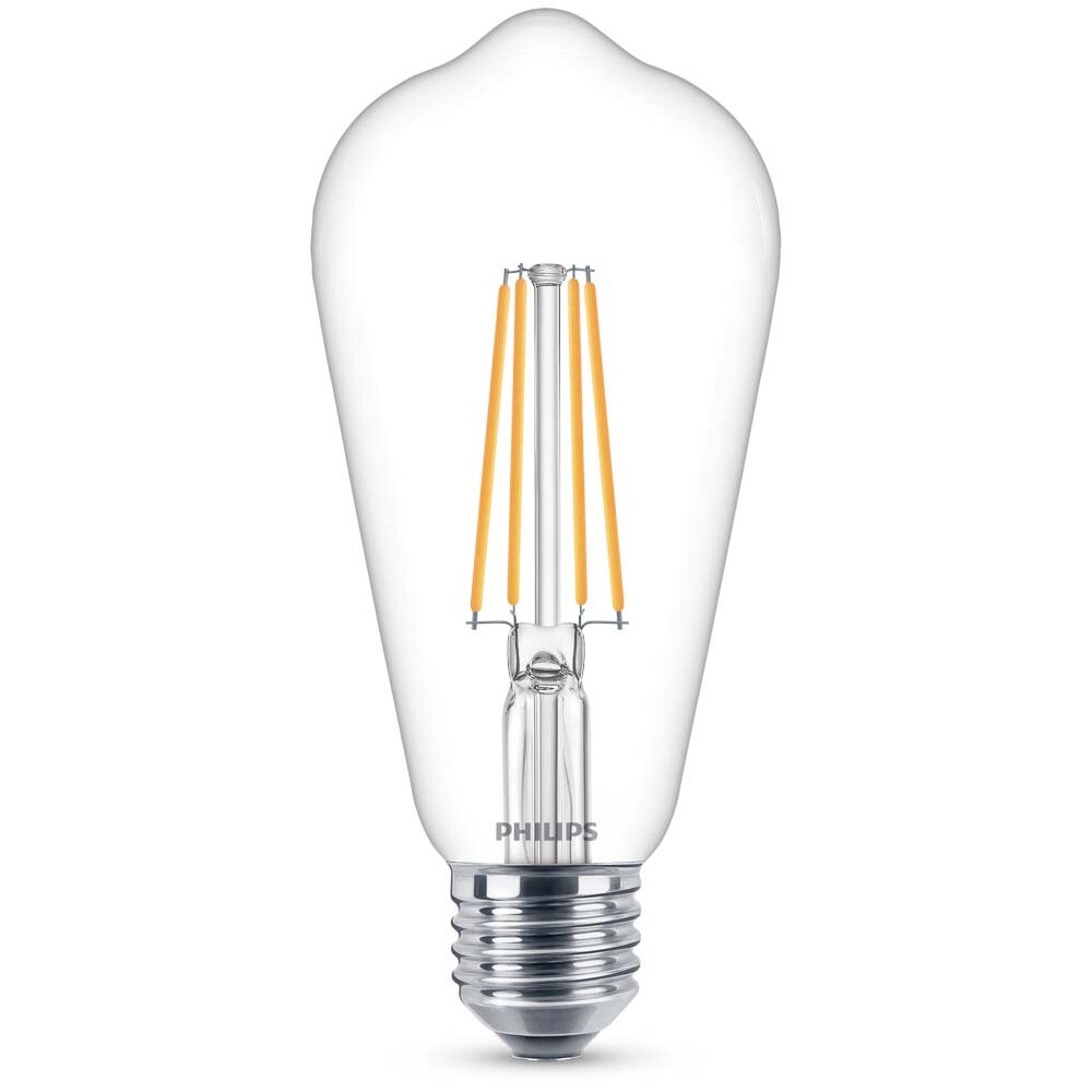 Philips LED Lampe ersetzt 60W, E27 Edisonform ST64, klar, warmweiß, 806 Lumen, nicht dimmbar