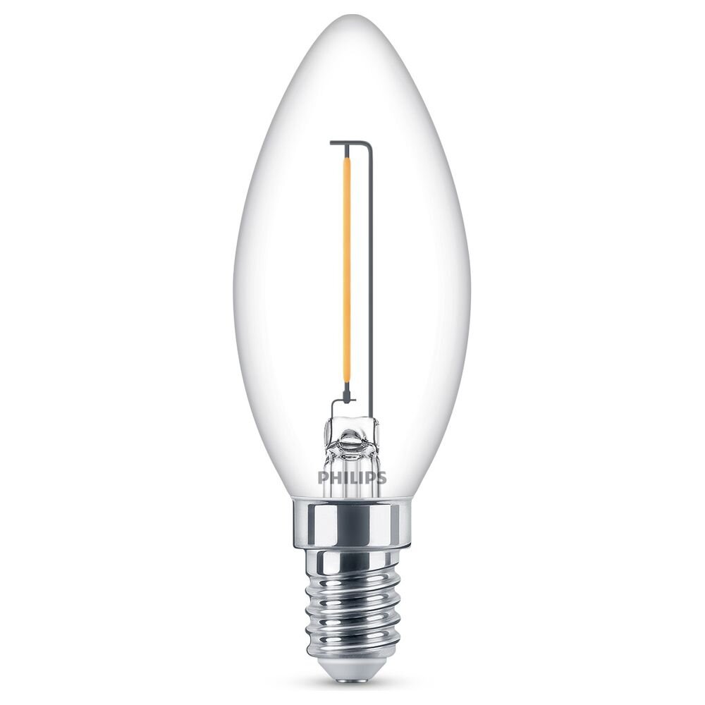 Philips LED Lampe ersetzt 15W, E14 Kerze B35, klar, warmweiß, 136 Lumen, nicht dimmbar