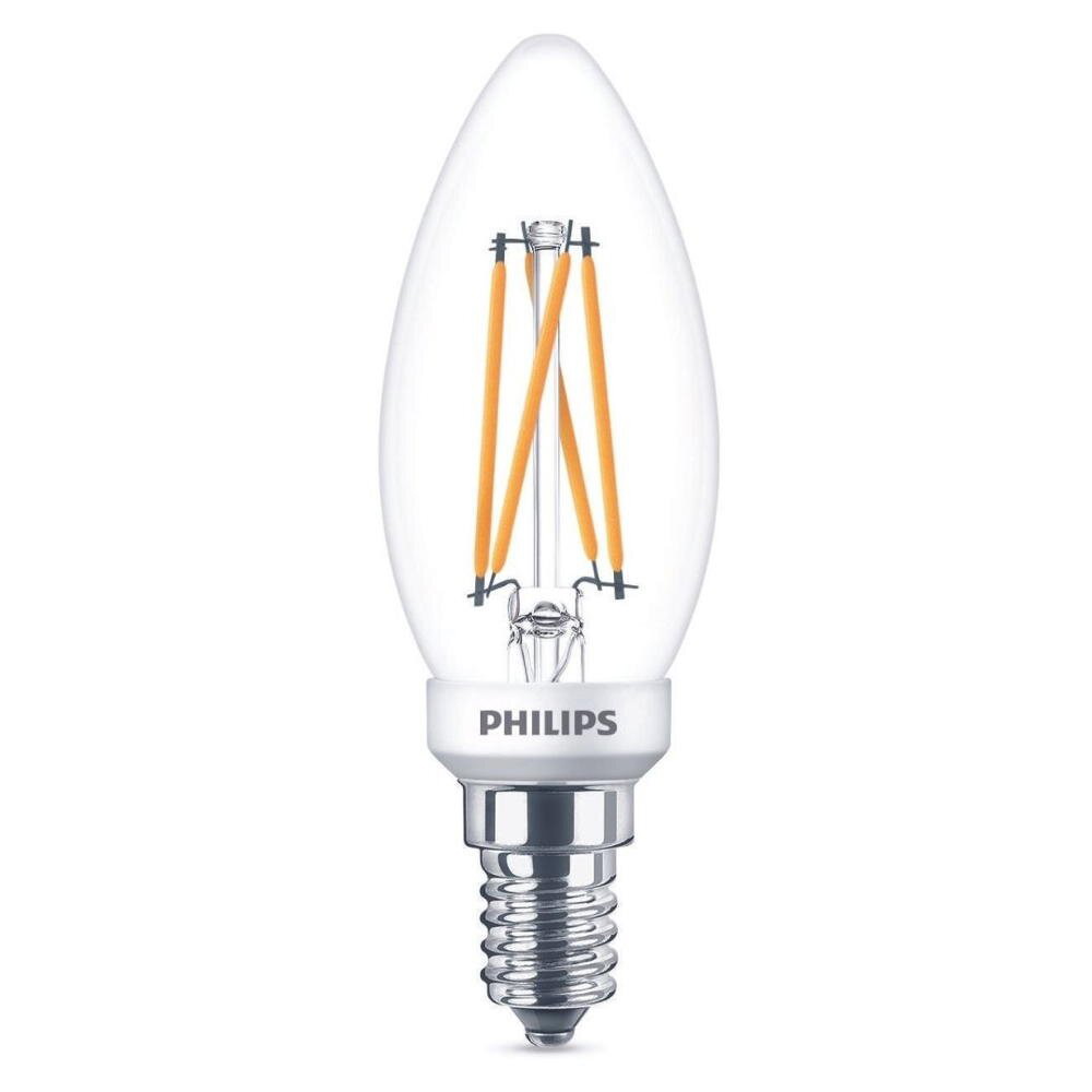 Philips LED Filament Lampe E14 Kerze – B35 3,4W 475lm 2200-2700K dimmbar Einerpack