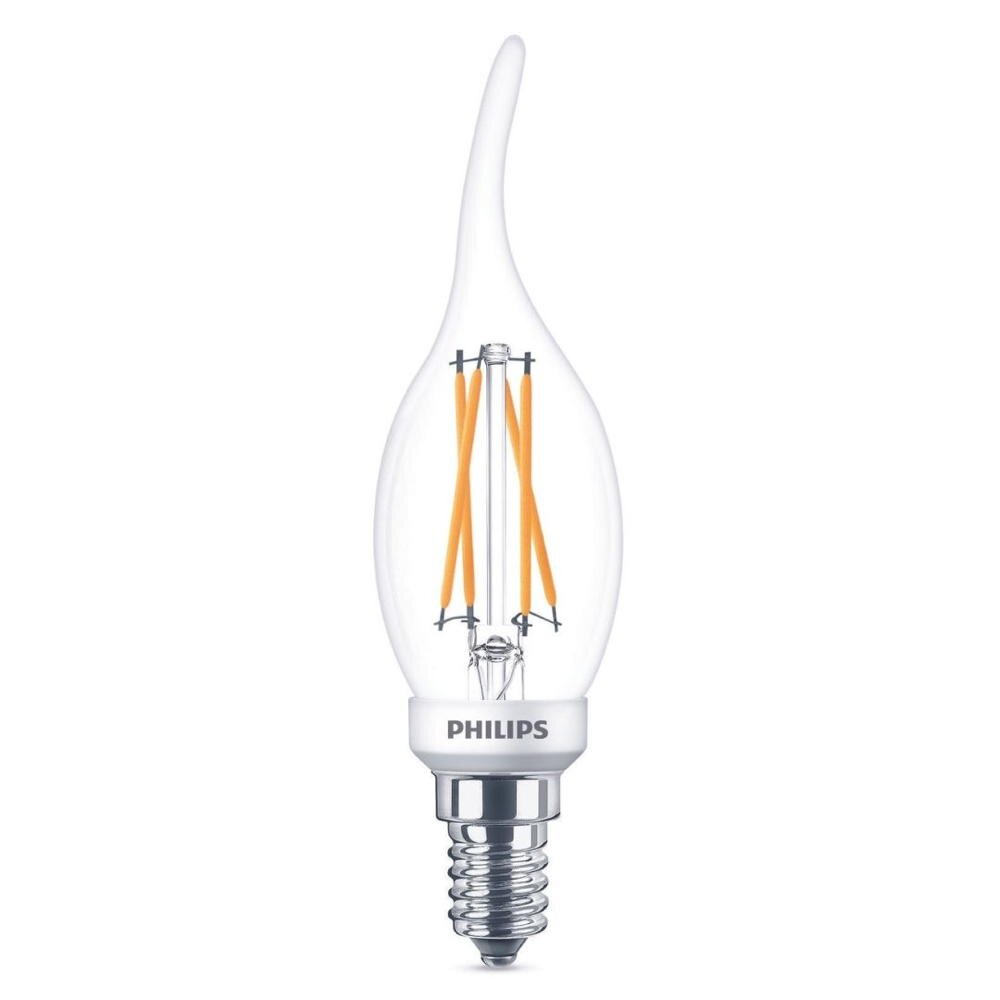 Philips LED Filament Lampe E14 Kerze – B35 3,4W 475lm 2200-2700K dimmbar Einerpack