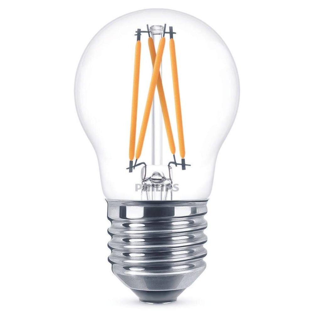 Philips LED Filament Lampe E27 Tropfen – P45 2W 270lm 2200-2700K dimmbar Einerpack